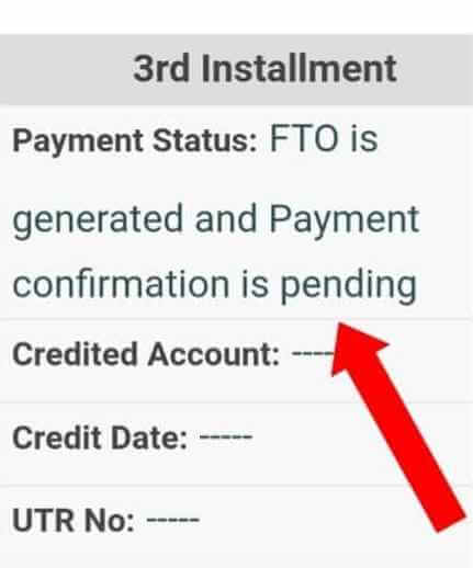 fto is generated and payment confirmation is pending 
